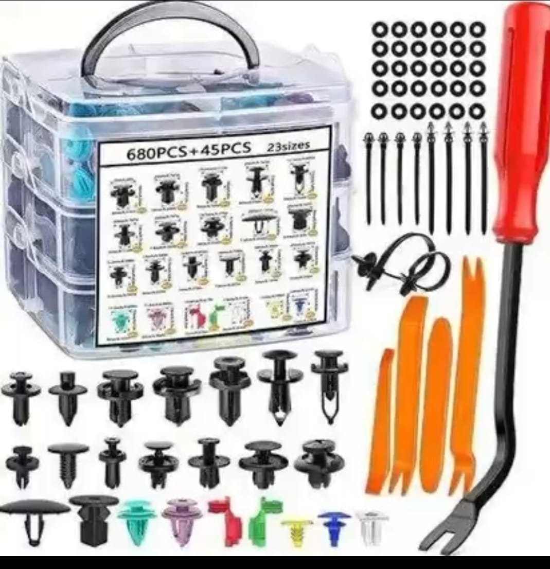 TUNCAYLAR 680 Adet Trim Klips Paneli Raptiye Seti Araba Bağlantı Elemanları Kapı Döşeme Tamponları